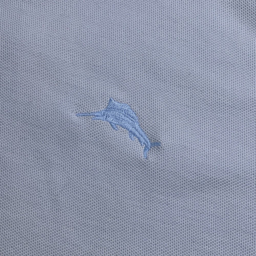 Tommy Bahama Island Zone Medium Blue Supima Camp Loop Collar 37.5 Technology - Picture 4 of 13